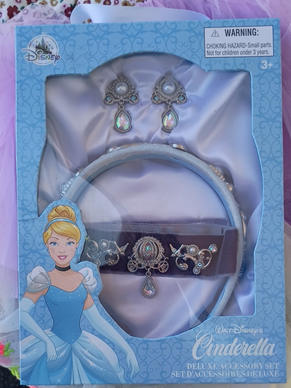 Disney Cinderella Light Blue Headband & Jewelry Accessory Set
